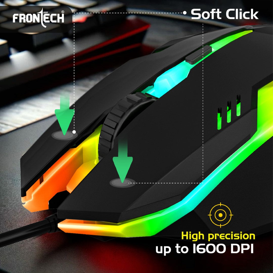 Frontech Wired Gaming RGB Backlight Effects Keyboard and Optical Mouse Combo (KB-0040) Frontech Wired Gaming RGB Backlight Effects Keyboard and Optical Mouse Combo (KB-0040)